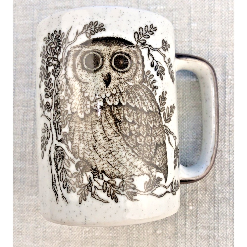 Vintage Otagiri Japan Mug Owl Speckled Japanese Stoneware